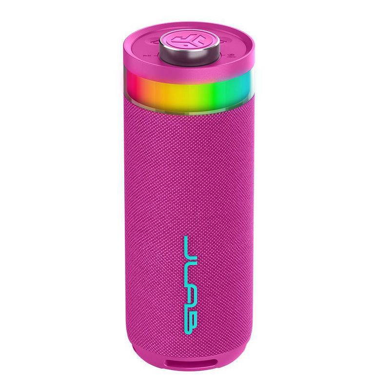 slide 2 of 8, JLab Go Party Portable Speaker - Pink: Bluetooth, Waterproof, LED Light, USB-C Charging, 1 ct