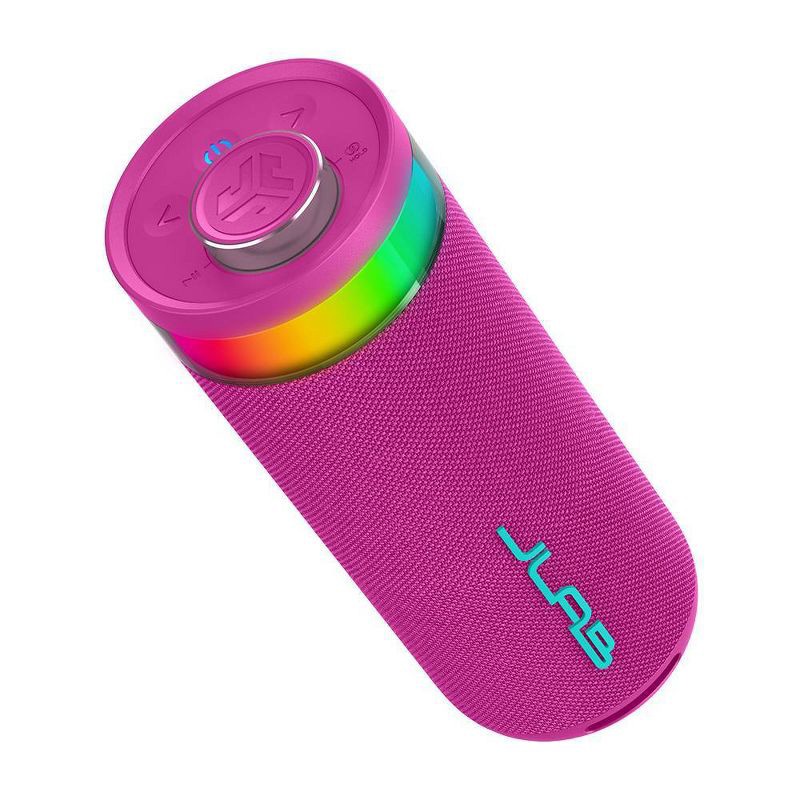 slide 4 of 8, JLab Go Party Portable Speaker - Pink: Bluetooth, Waterproof, LED Light, USB-C Charging, 1 ct