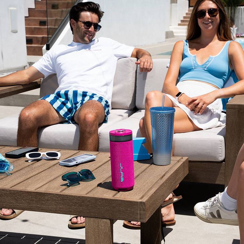 slide 5 of 8, JLab Go Party Portable Speaker - Pink: Bluetooth, Waterproof, LED Light, USB-C Charging, 1 ct