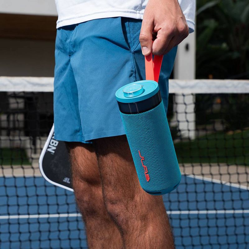 slide 8 of 8, JLab Go Party Portable Speaker - Cyan: Bluetooth, Dual Pairing, Waterproof, USB-C Charging, 1 ct