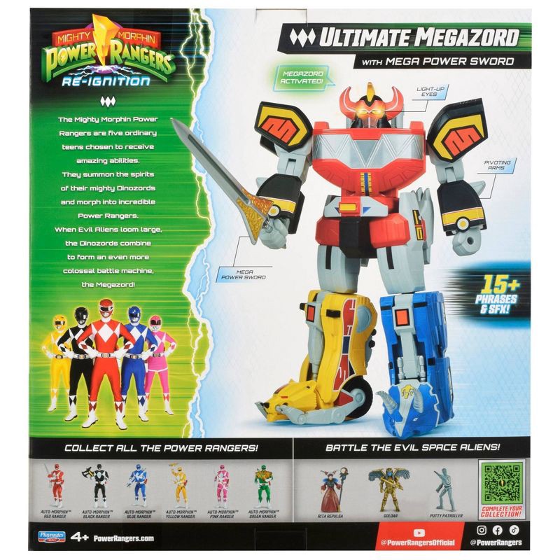 slide 8 of 9, Mighty Morphin Power Rangers: Re-Ignition - Ultimate Megazord Electronic Figure, 1 ct
