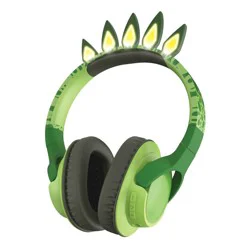 ART+SOUND ART + SOUND LED Light Up Wireless Headphones - Dinosaur: Over-Ear, Built-In Mic, Foldable