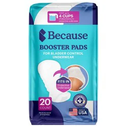 Because Booster Incontinence Pads - 20pk