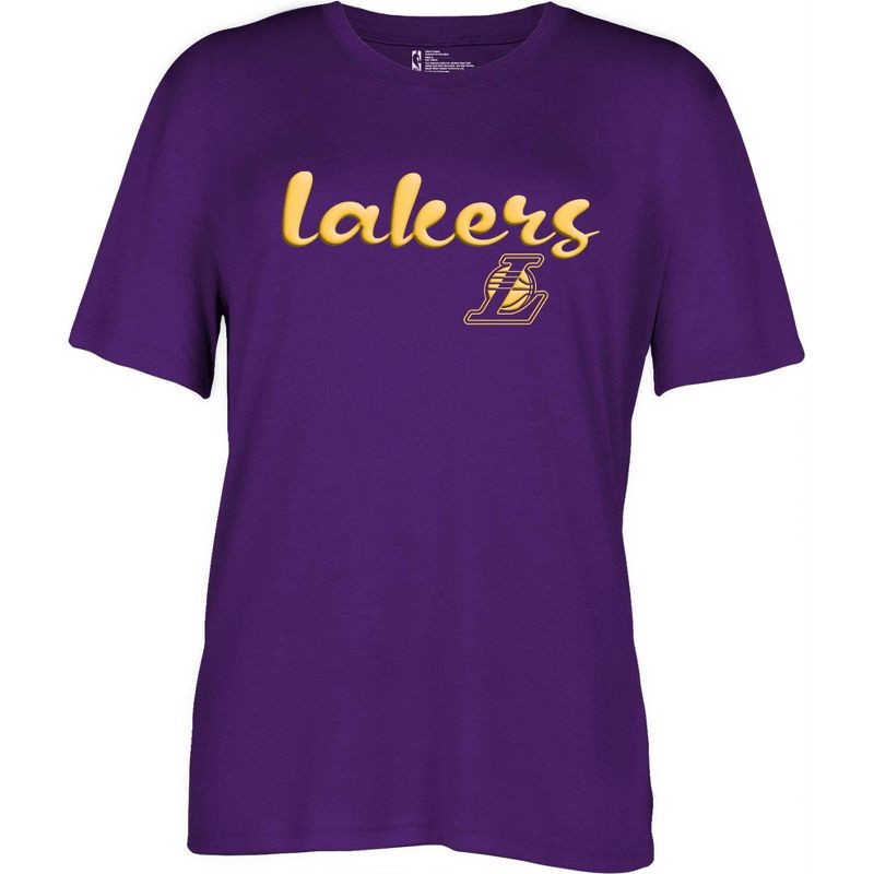 slide 1 of 4, NBA Los Angeles Lakers Women's Short Sleeve Crew T-Shirt - S, 1 ct