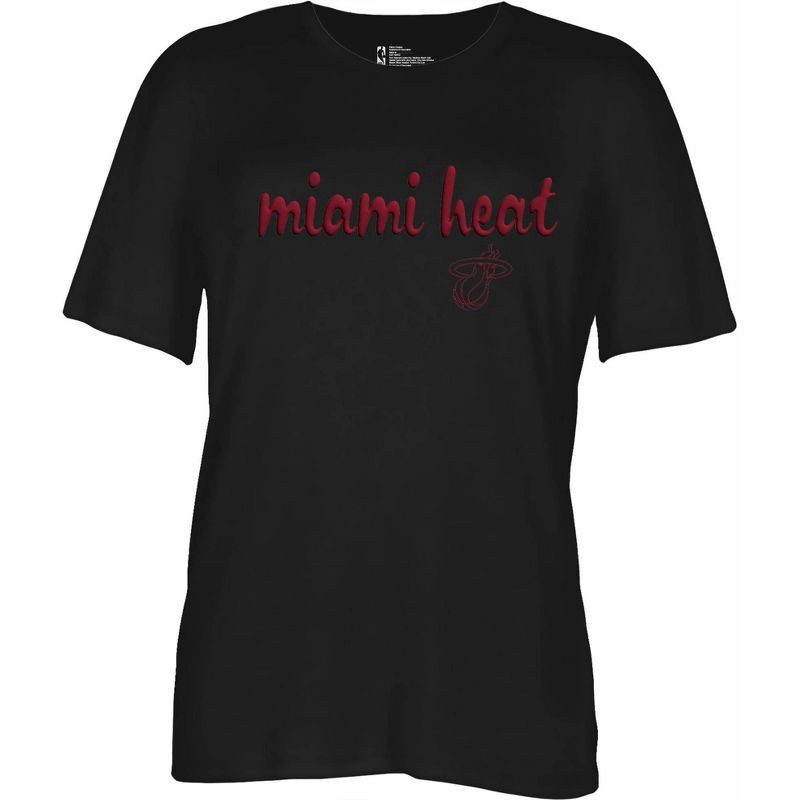 slide 1 of 4, NBA Miami Heat Women's Short Sleeve Crew T-Shirt - S, 1 ct