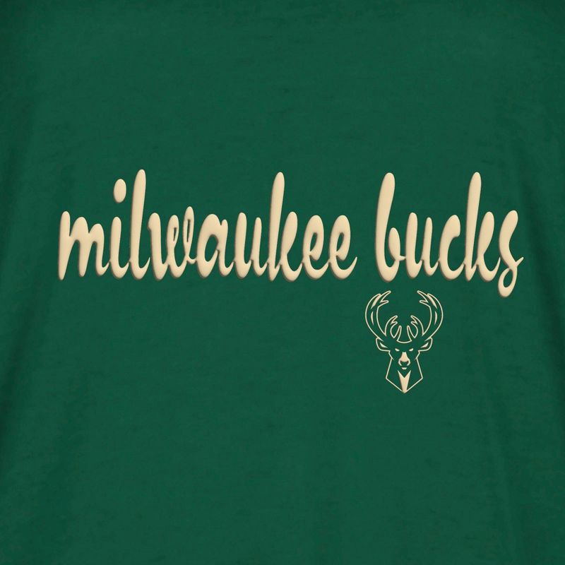 slide 4 of 4, NBA Milwaukee Bucks Women's Short Sleeve Crew T-Shirt - L, 1 ct