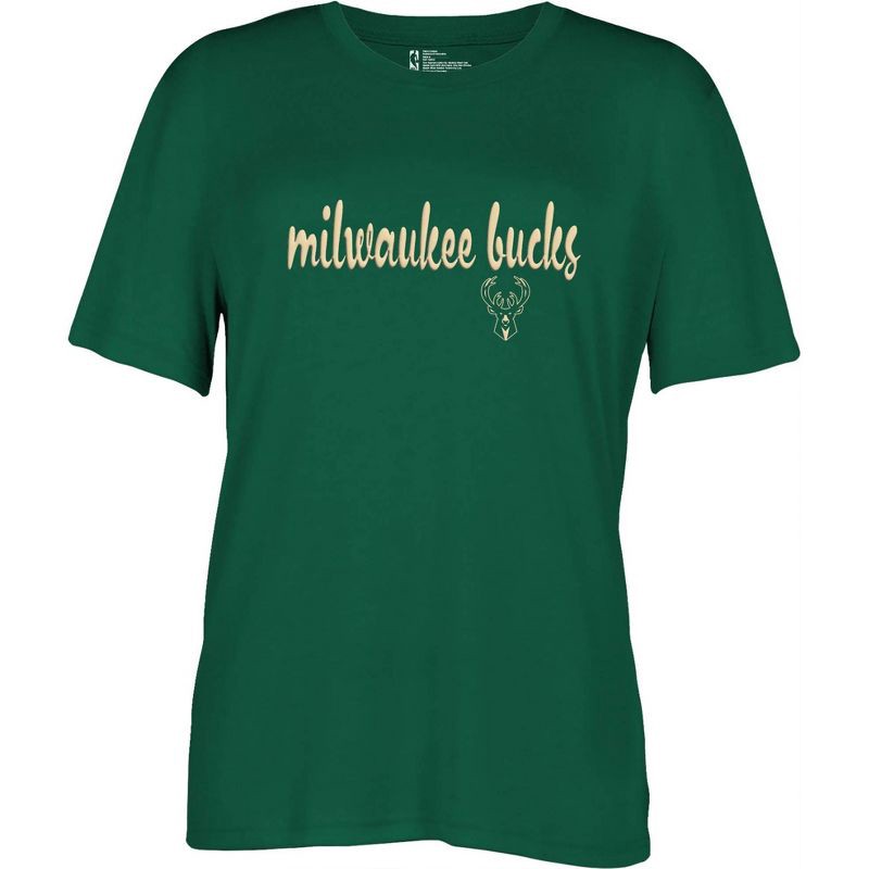 slide 1 of 4, NBA Milwaukee Bucks Women's Short Sleeve Crew T-Shirt - XL, 1 ct