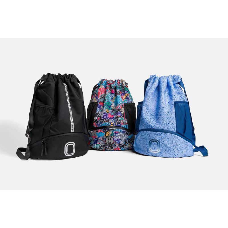 slide 7 of 9, Overtime Elite Cinch Sports Drawstring Bag with Shoe Compartment - Noise Ice Blue, 1 ct
