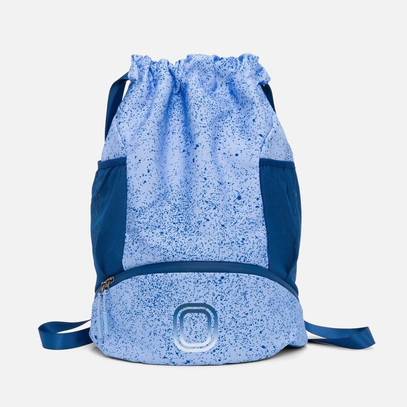 slide 1 of 9, Overtime Elite Cinch Sports Drawstring Bag with Shoe Compartment - Noise Ice Blue, 1 ct