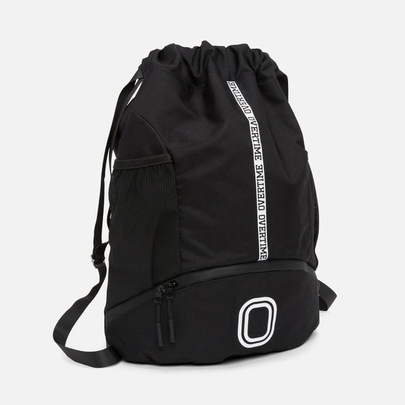 slide 2 of 8, Overtime Elite Cinch Sports Drawstring Bag with Shoe Compartment - Stacked O's Outline, 1 ct