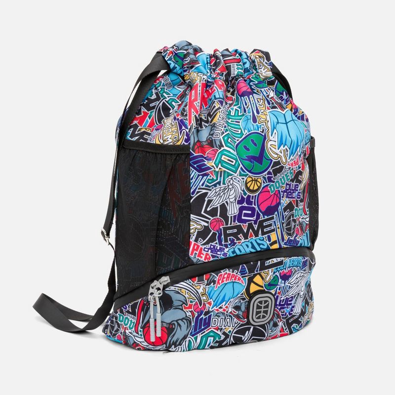 slide 2 of 9, Overtime Elite Cinch Sports Drawstring Bag with Shoe Compartment - Team Mash Up, 1 ct