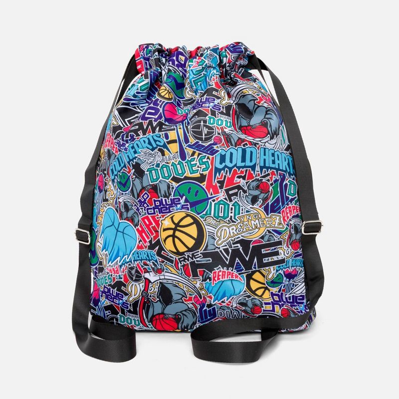 slide 3 of 9, Overtime Elite Cinch Sports Drawstring Bag with Shoe Compartment - Team Mash Up, 1 ct
