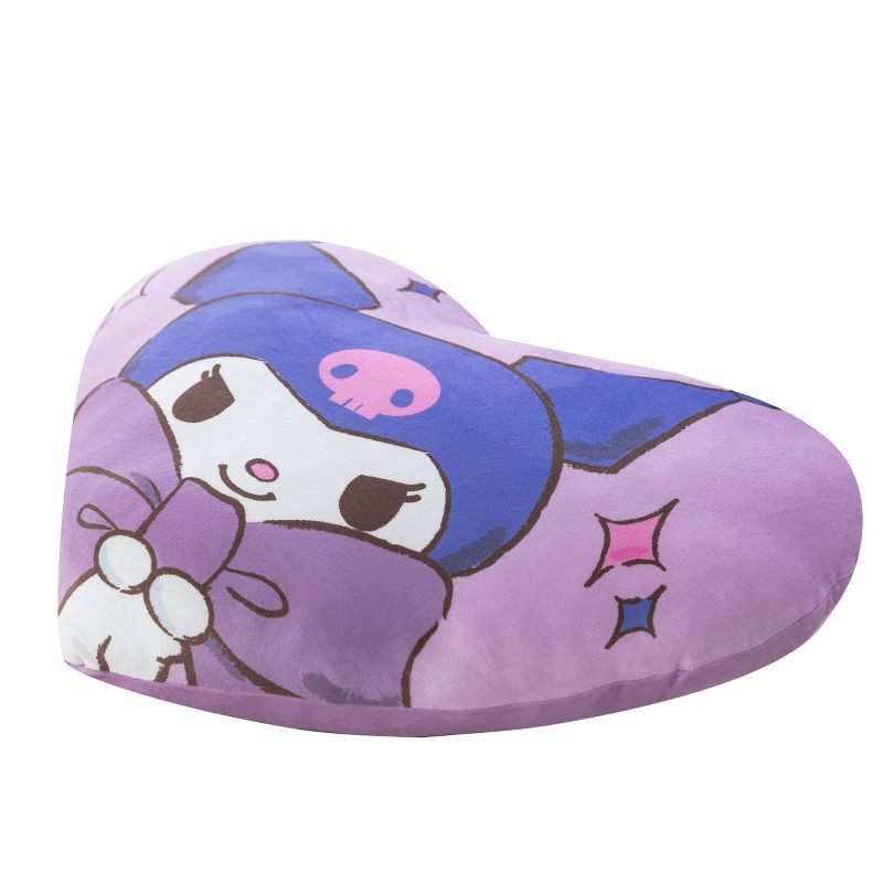 slide 2 of 3, Sanrio Kuromi Bow Heart Shaped Plush Cloud Pillow, 1 ct