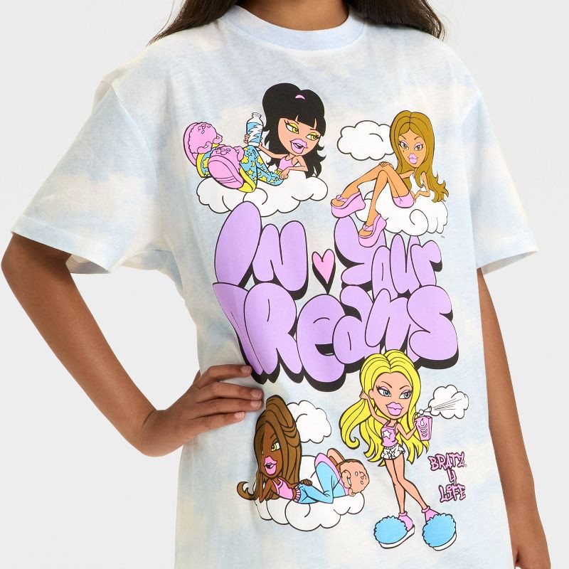 Girls' Bratz 'In Your Dreams' Short Sleeve Oversized Graphic T