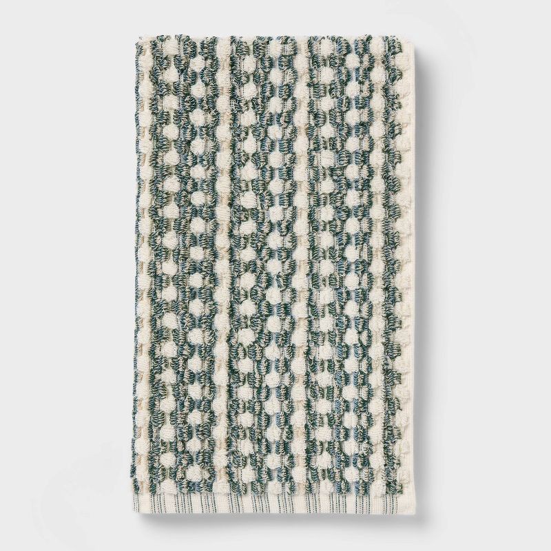 slide 3 of 7, 4pc Value Bathroom Towel Bundle Set (2 Bath + 2 Hand) Green Pattern - Threshold™, 4 ct