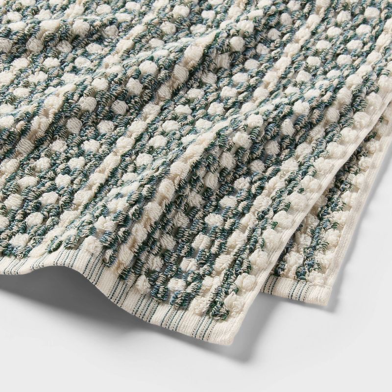 slide 4 of 7, 4pc Value Bathroom Towel Bundle Set (2 Bath + 2 Hand) Green Pattern - Threshold™, 4 ct