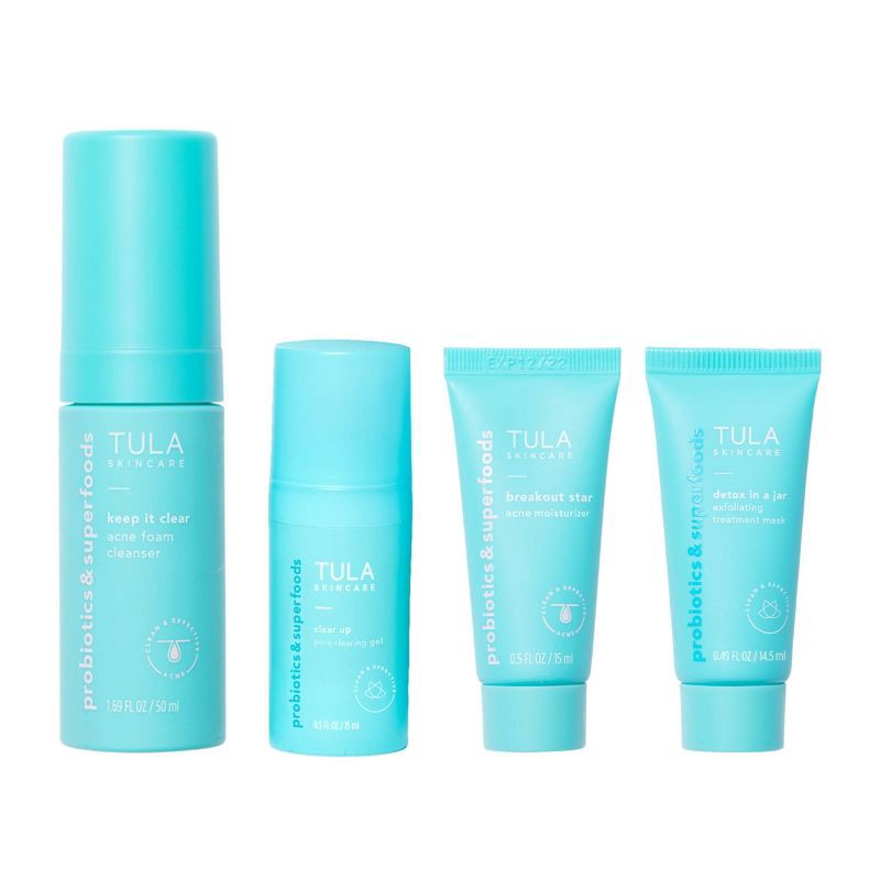 slide 1 of 5, TULA SKINCARE Clear Skin Starters Travel-Size Acne & Blemish Fighting Kit - 6oz/4pc - Ulta Beauty, 4 ct; 6 oz
