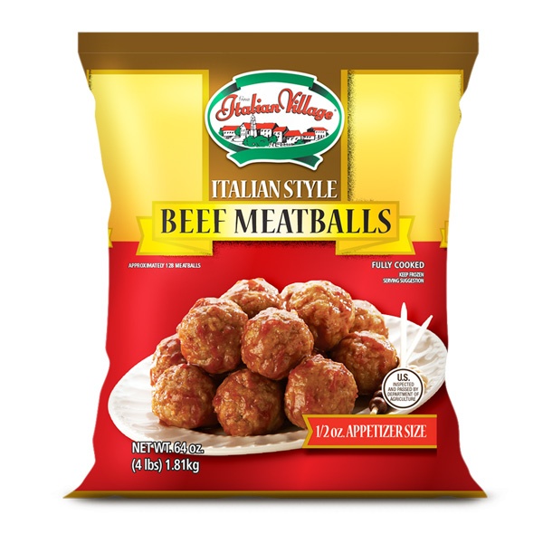 slide 1 of 1, Italian Village Beef Meatballs, 4 lb