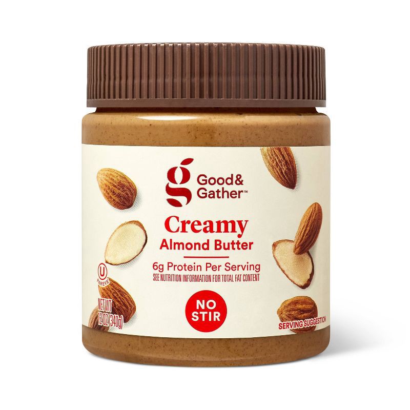 slide 1 of 5, No Stir Creamy Almond Butter - 12oz - Good & Gather™, 12 oz