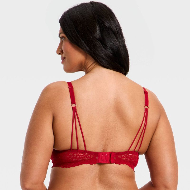 slide 5 of 5, Women's Lace Push-Up Demi Bra - Auden™ Red 36B, 1 ct