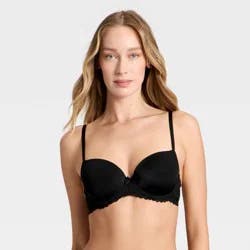Women's Lace Push-Up Demi Bra - Auden™ Black 34DD