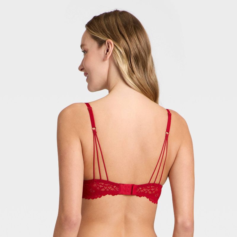 slide 2 of 5, Women's Lace Push-Up Demi Bra - Auden™ Red 36DD, 1 ct