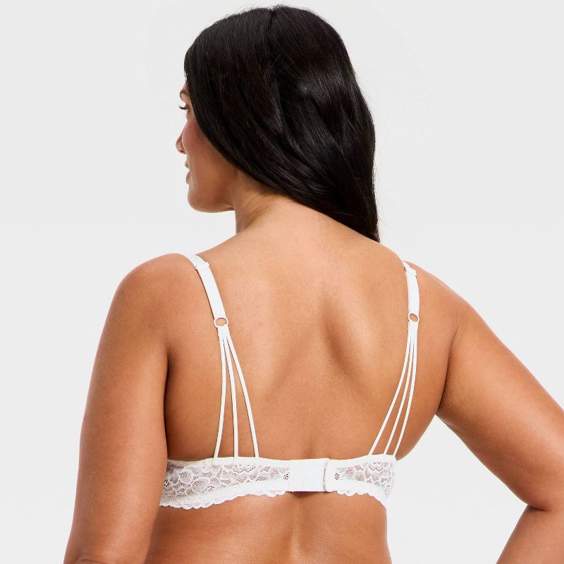 slide 5 of 5, Women's Lace Push-Up Demi Bra - Auden™ White 38C, 1 ct