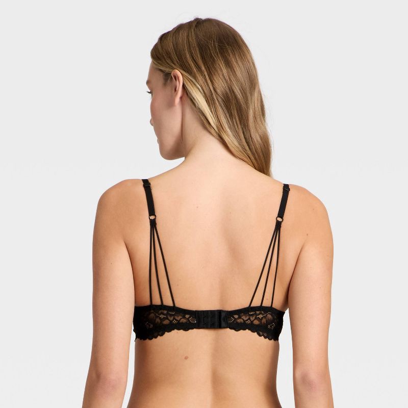 slide 2 of 5, Women's Lace Push-Up Demi Bra - Auden™ Black 40C, 1 ct