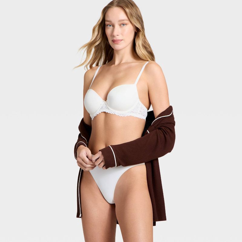 slide 3 of 5, Women's Lace Push-Up Demi Bra - Auden™ White 40C, 1 ct