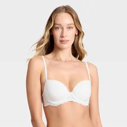 Women's Lace Push-Up Demi Bra - Auden™ White 40C