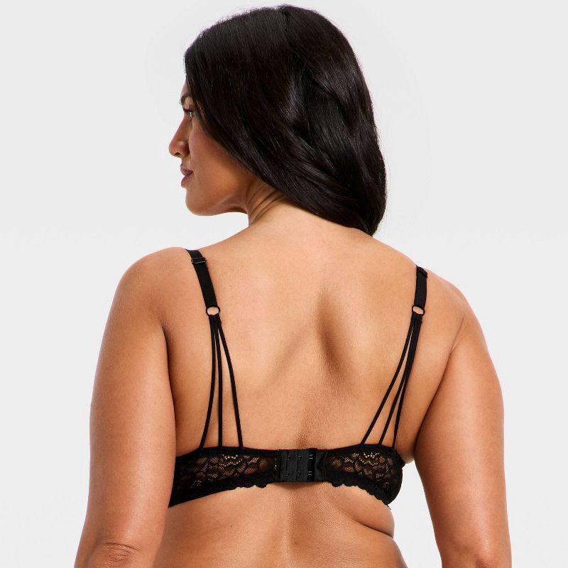 slide 5 of 5, Women's Lace Push-Up Demi Bra - Auden™ Black 34A, 1 ct