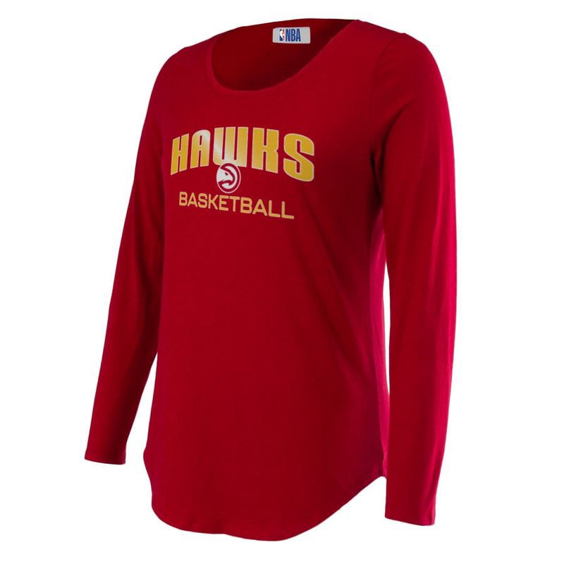 slide 3 of 4, NBA Atlanta Hawks Women's Long Sleeve Crew Neck Fashion T-Shirt - M, 1 ct