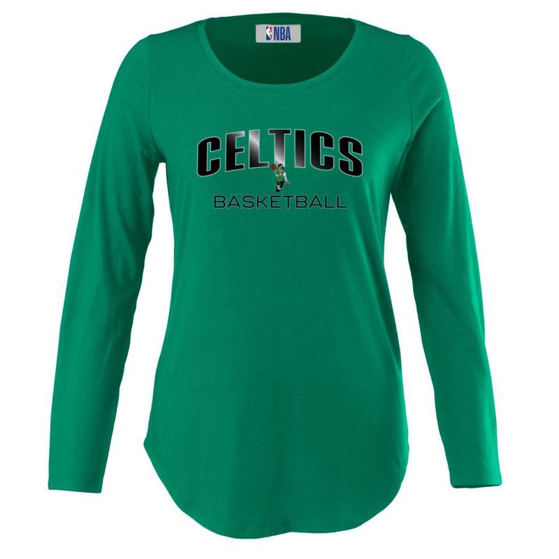 slide 1 of 4, NBA Boston Celtics Women's Long Sleeve Crew Neck Fashion T-Shirt - S, 1 ct