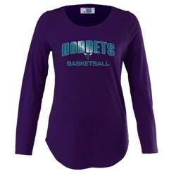 NBA Charlotte Hornets Women's Long Sleeve Crew Neck Fashion T-Shirt - L