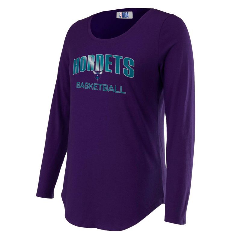 slide 3 of 4, NBA Charlotte Hornets Women's Long Sleeve Crew Neck Fashion T-Shirt - XL, 1 ct