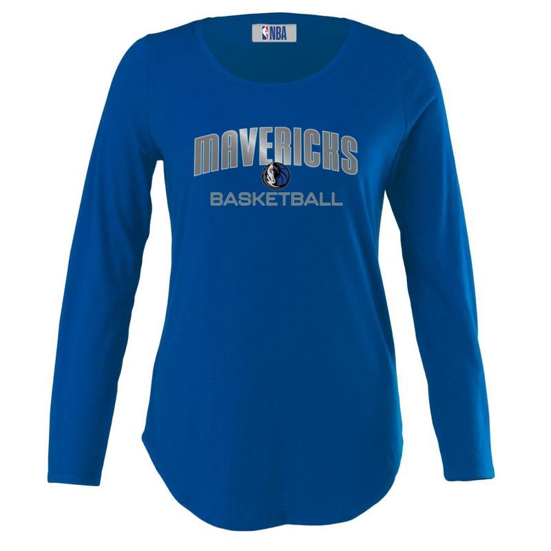 slide 1 of 4, NBA Dallas Mavericks Women's Long Sleeve Crew Neck Fashion T-Shirt - S, 1 ct