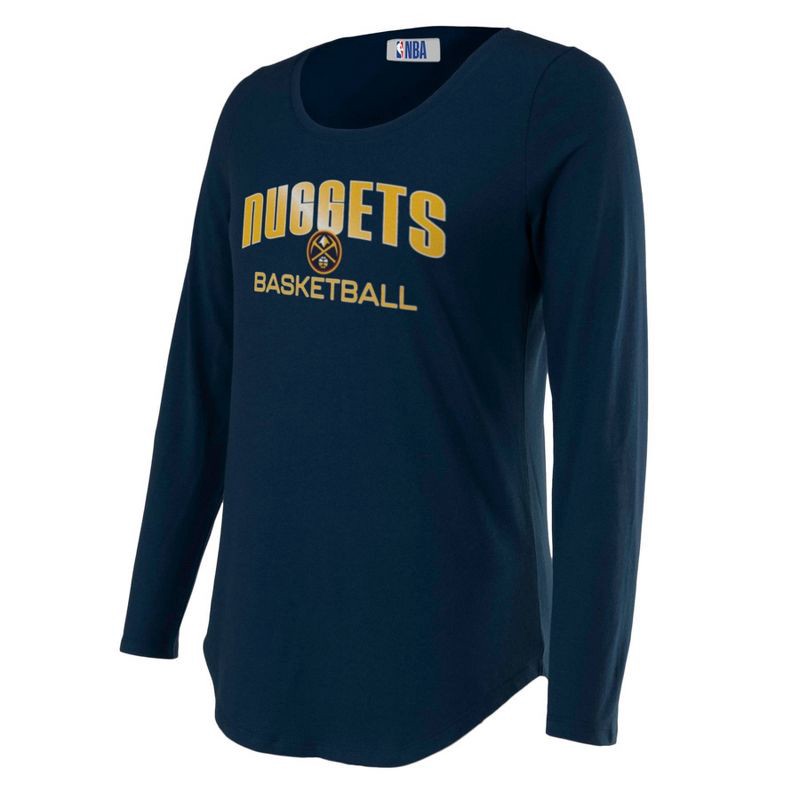 slide 3 of 4, NBA Denver Nuggets Women's Long Sleeve Crew Neck Fashion T-Shirt - M, 1 ct