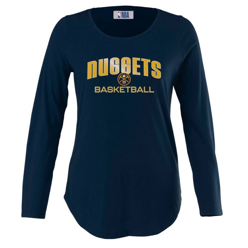 slide 1 of 4, NBA Denver Nuggets Women's Long Sleeve Crew Neck Fashion T-Shirt - XL, 1 ct