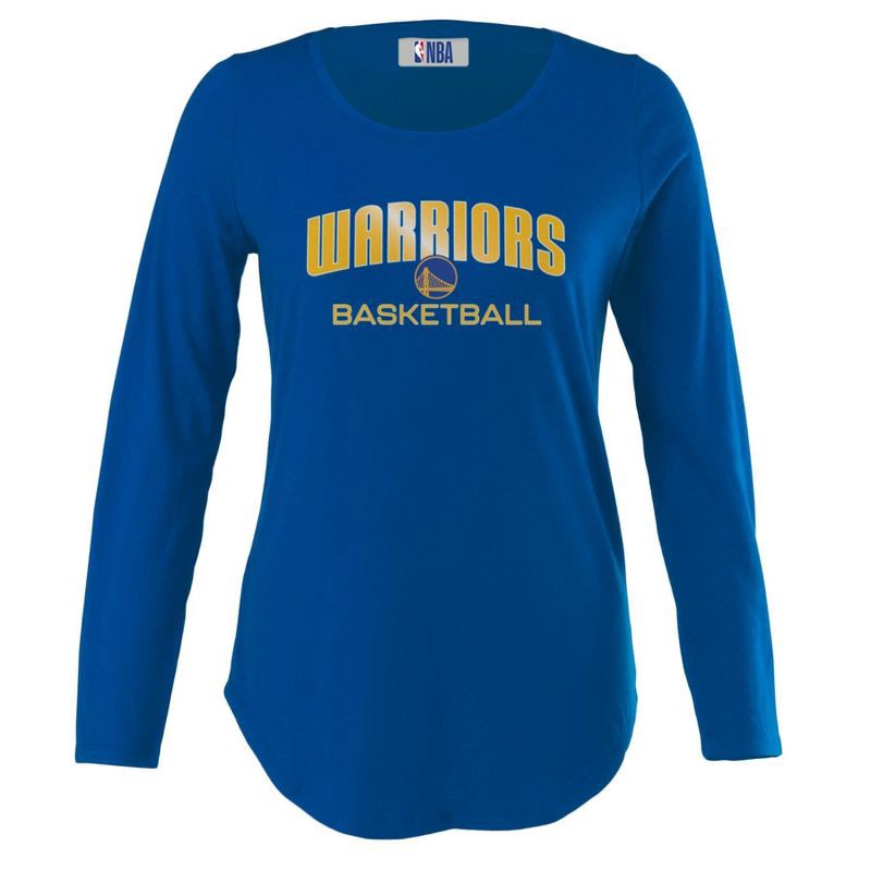 slide 1 of 4, NBA Golden State Warriors Women's Long Sleeve Crew Neck Fashion T-Shirt - S, 1 ct