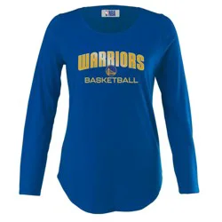 NBA Golden State Warriors Women's Long Sleeve Crew Neck Fashion T-Shirt - S