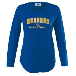 NBA Golden State Warriors Women's Long Sleeve Crew Neck Fashion T-Shirt - S