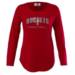NBA Houston Rockets Women's Long Sleeve Crew Neck Fashion T-Shirt - M