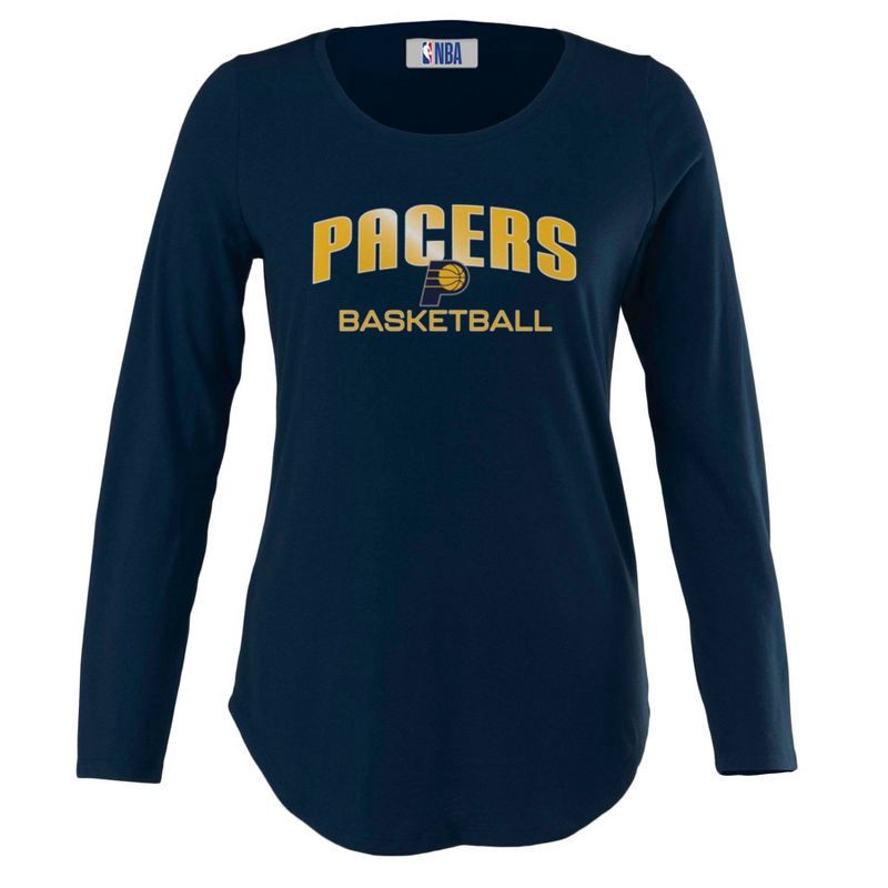 slide 1 of 4, NBA Indiana Pacers Women's Long Sleeve Crew Neck Fashion T-Shirt - S, 1 ct