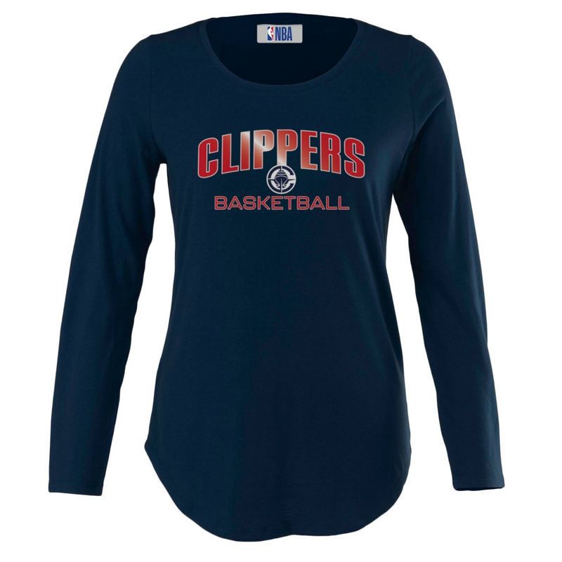 slide 1 of 4, NBA Los Angeles Clippers Women's Long Sleeve Crew Neck Fashion T-Shirt - M, 1 ct