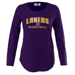 NBA Los Angeles Lakers Women's Long Sleeve Crew Neck Fashion T-Shirt - S