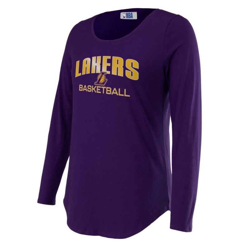 slide 3 of 4, NBA Los Angeles Lakers Women's Long Sleeve Crew Neck Fashion T-Shirt - L, 1 ct