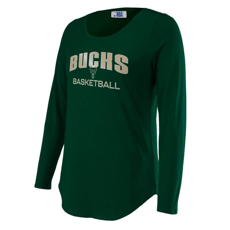 slide 3 of 4, NBA Milwaukee Bucks Women's Long Sleeve Crew Neck Fashion T-Shirt - XL, 1 ct