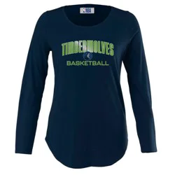 NBA Minnesota Timberwolves Women's Long Sleeve Crew Neck Fashion T-Shirt - L