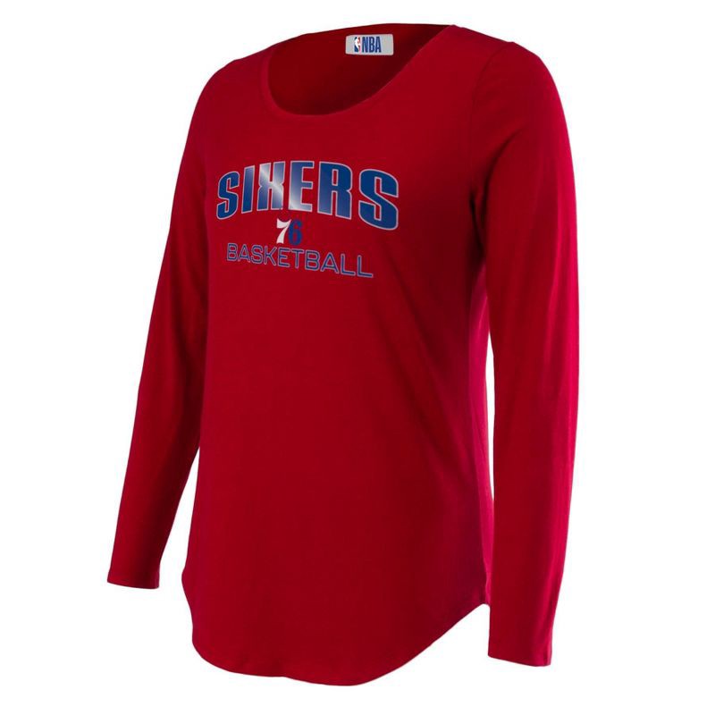 slide 3 of 4, NBA Philadelphia 76ers Women's Long Sleeve Crew Neck Fashion T-Shirt - XL, 1 ct