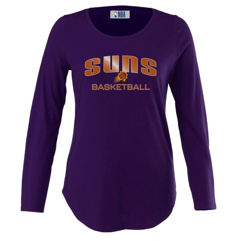slide 1 of 4, NBA Phoenix Suns Women's Long Sleeve Crew Neck Fashion T-Shirt - L, 1 ct